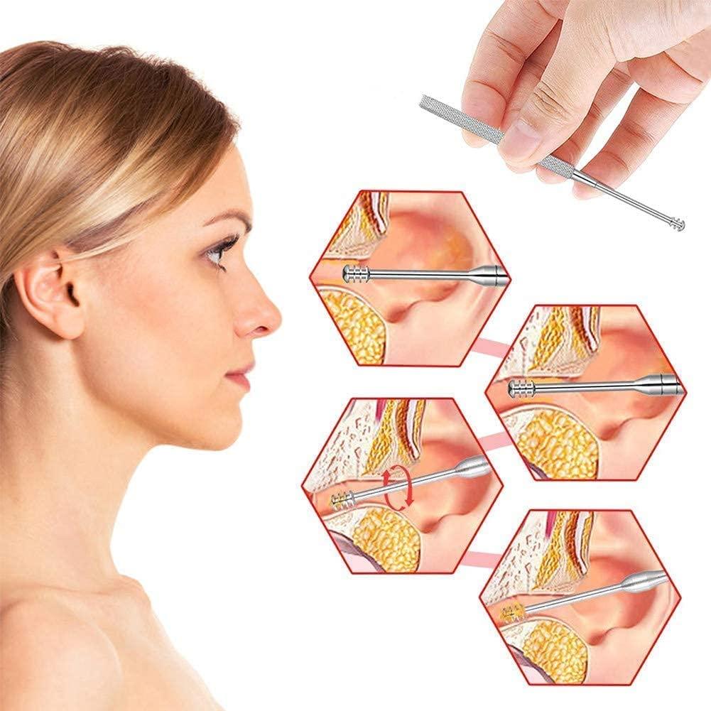 6 Pcs Ear Wax Removal Smooth Stainless Steel Kit